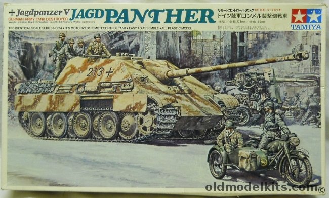 Tamiya 1/35 Jagdpanzer V Jagd Panther Motorized with Remote Control, MT224-798 plastic model kit